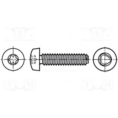 BOSSARD 3059292 Vrut; do kovu; 2,5x8; Hlava: válcová; Torx®; TX08; ocel; zinek – Hledejceny.cz