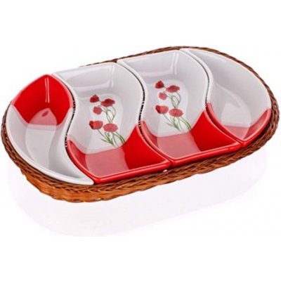 Banquet Tác v košíku Red Poppy 30,5 cm 4 díly OK – Zboží Mobilmania