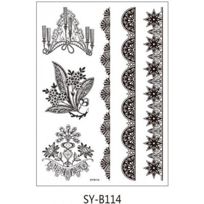 Sybby Dočasné tetování černé 22x15 cm SY B114 – Zboží Dáma