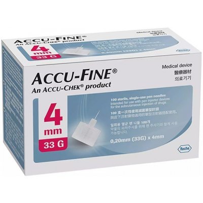 Accu - Fine jehly do inzulínového pera 33 G x 4 mm 100 ks – Zboží Mobilmania