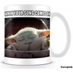 CurePink Bílý keramický hrnek Star Wars Hvězdné války TV seriál The Mandalorian When your song comes on MG25846 315 ml – Sleviste.cz