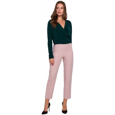 K035 Trousers with elasticized waistband crepepink – Sleviste.cz