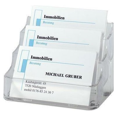 SIGEL stojánek na vizitky, transparentní, plastový – Zboží Dáma