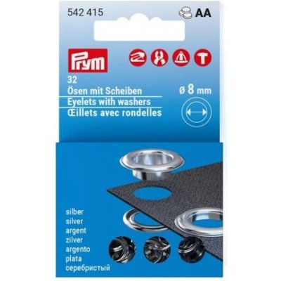 Průchodky kovové s podložkou - PRYM průměr 8 mm – Zboží Dáma