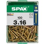 Spax Uni vrut zápust.hlava PZ/Z1, S-CUT plný závit, Yellox, 3 x 16 mm, 100 ks – Hledejceny.cz