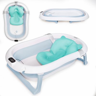 Moovkee Skládání dìtské vany s teplomìrem a polštáøem pro koupání skládací koupel dítì 80 cm použití dìtské koupele dìtská koupel Neonatální dítì novorozence dìtská koupel dìtská ko – Zboží Dáma
