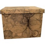 DUE ESSE Set 2ks skladovacích úložných krabic 42 x 32 x 32 cm, mapa světa – Zboží Dáma
