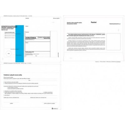 Obálka s doručenkou a odtrhovacím poučením (správní řád) 162 x 217mm modrý pruh text/ 1000 ks (1000 ks) – Zboží Živě