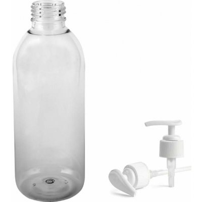 Tera Plastová lahvička čirá s bílou pumpičkou 300 ml – Zboží Dáma