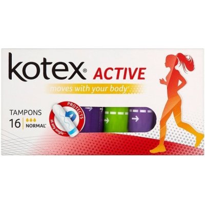 Kotex Active Normal tampony 16 ks od 38 Kč - Heureka.cz