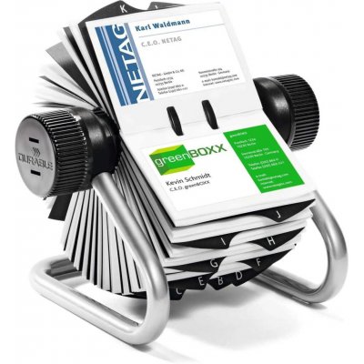 Durable otočný držák vizitek Visifix Rotary stříbrný – Zboží Živě