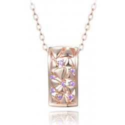 Minet Rose gold stříbrný náhrdelník se zirkony JMAS0212RN45