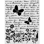 Stamperia Plastová šablona 20 × 25 cm Text a květiny – Hledejceny.cz