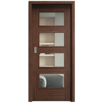 Sapeli Swing Komfort M49 posuvné ořech americký 80 x 210 cm Čiré sklo – Hledejceny.cz