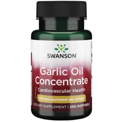 Swanson Garlic Oil Koncentrát česnekového oleje 500 mg 250 softgelových kapslí – Hledejceny.cz