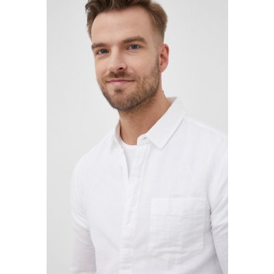 Calvin Klein pánská plátěná košile regular s klasickým límcem K10K108664.PPYY bílá