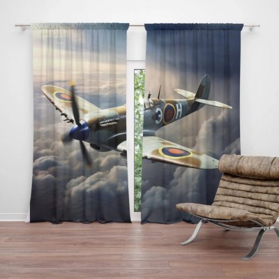 Sablio Závěs Stíhačka Spitfire: 2ks 140x250cm – Hledejceny.cz