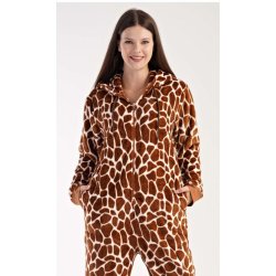 Vienetta Secret Žirafa dámský overal na spaní teplý hnědý