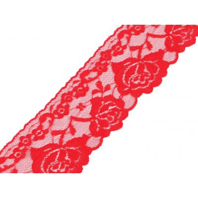 Silonová krajka šíře 70 mm, střední, 2 červená – Zboží Dáma