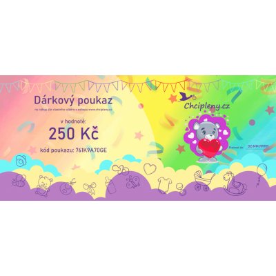 Elektronický dárkový poukaz v hodnotě 250 Kč Druh: Barevný – Sleviste.cz