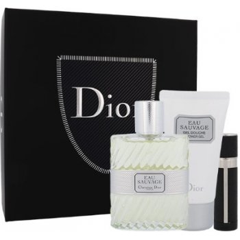 Christian Dior Eau Sauvage EDT 100 ml + sprchový gel 50 ml + EDT 3 ml dárková sada