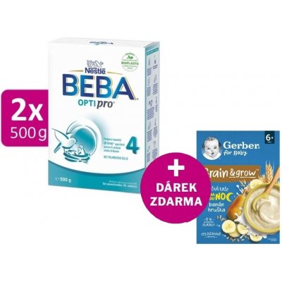 BEBA OPTIPRO 4 2 x 500 g + Gerber kaše banán a hruška 200 g – Sleviste.cz