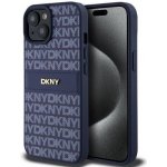 DKNY PU Leather Repeat Pattern Tonal Stripe pro iPhone 15 Blue – Zboží Mobilmania