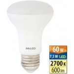 McLED LED žárovka E27 R63 7W 60W teplá bílá 2700K , reflektor 120° – Sleviste.cz