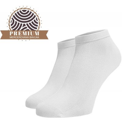 Kotníkové ponožky z mercerované bavlny bílé – Zboží Mobilmania