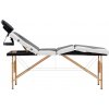 Masážní stůl a židle Vidaxl Skládací masážní stůl 4 zóny dřevo černobílý