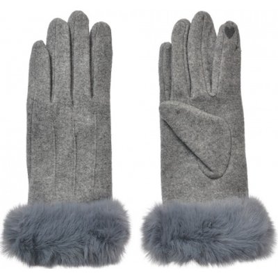 dámské rukavice s kožešinou Twaalbrok šedé – Zboží Mobilmania