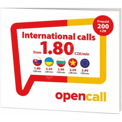 O2 SIM karta OPENCALL s kreditem 200Kč + 2 GB