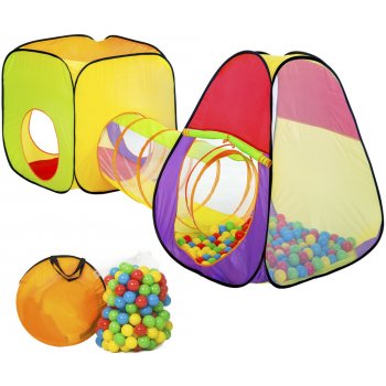 Tectake 401028 stan a hrací domeček s tunelem s 200 míčky polyester