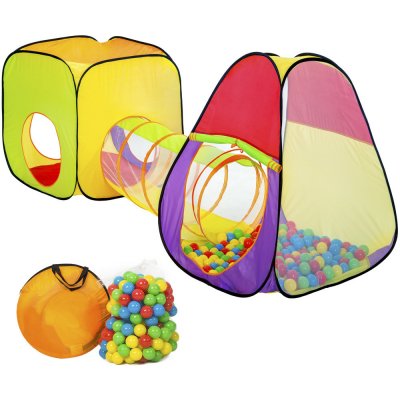 Tectake 401028 stan a hrací domeček s tunelem s 200 míčky polyester – Zboží Mobilmania