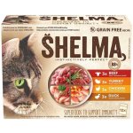Shelma Cat kuřecí hovězí kachní krůtí 12 x 85 g – Sleviste.cz