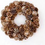 Lepaso Věnec šišky vánoční 28cm natural bílá 708028 – Zboží Dáma