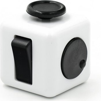 Fidget Cube antistresová kostka bílý černý