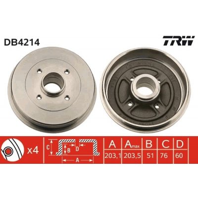 Brzdový buben TRW DB4214 – Hledejceny.cz