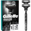 Ruční holicí strojek Gillette Mach3 Charcoal + 2 ks hlavic