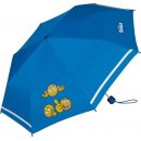 Scout Emoji Blue dětský skládací deštník s reflexním proužkem modrý