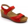 Dámské sandály Leon 1041 dámské kožené zdravotní sandály červená