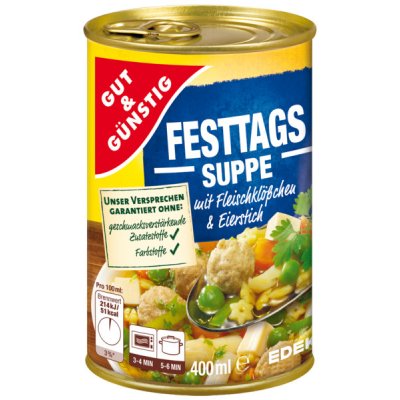 G&G Sváteční polévka s masovými kuličkami a těstovinou 400 g – Zboží Dáma