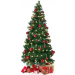 Goleto Umělý vánoční stromek Pop-Up včetně ozdob a LED osvětlení 150 cm | zelený – Zbozi.Blesk.cz