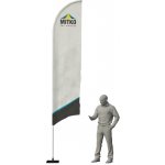 MITKO Reklamní vlajka Rider L (80x350 cm) s hliníkovým stožárem – Oblouk – Hřeb s ocelovým rotátorem ⌀ 20 mm – Hledejceny.cz