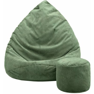 Aga sedací vak Terra XXXL + podnožník tmavě zelený – Zboží Mobilmania