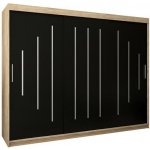 DobreSny York s posuvnými dveřmi 250 x 200 cm černá / dub sonoma – Sleviste.cz