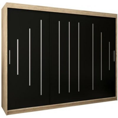DobreSny York s posuvnými dveřmi 250 x 200 cm černá / dub sonoma – Sleviste.cz