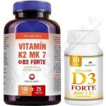 Pharma Activ Vitamín K2 MK-7 + D3 Forte 125 tablet + Vitamín D3 Forte 2000 IU 30 tablet – Hledejceny.cz