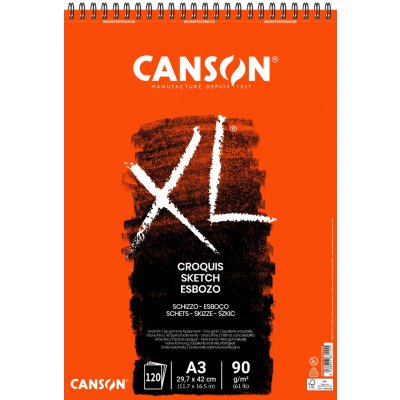 Canson XL Croquis Skicák v kroužkové vazbě A3, 90g 120 listů – Zboží Dáma