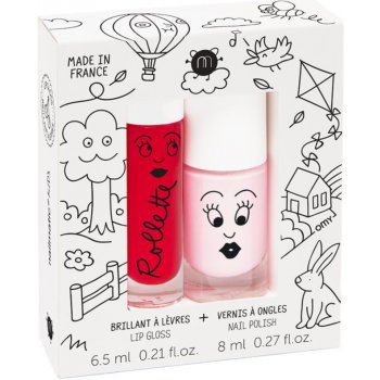 Nailmatic Kids Rollette lesk na rty 6,5 ml + Polly lak na nehty 8 ml dárková sada